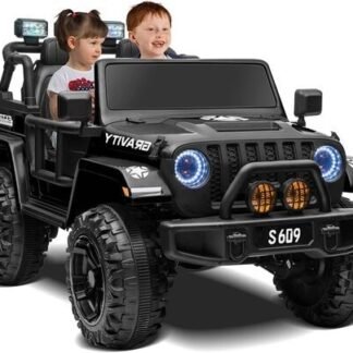 JEEP GRAVITY 12V PARA NIÑOS, 2 PLAZAS, RC, ASIENTO  CUERO, RUEDAS GOMA , NEGRO  INDA452-KI4-c4k0310